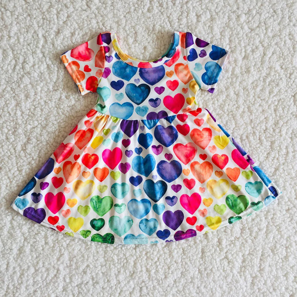 Rainbow Happy Hearts Twirl Dress