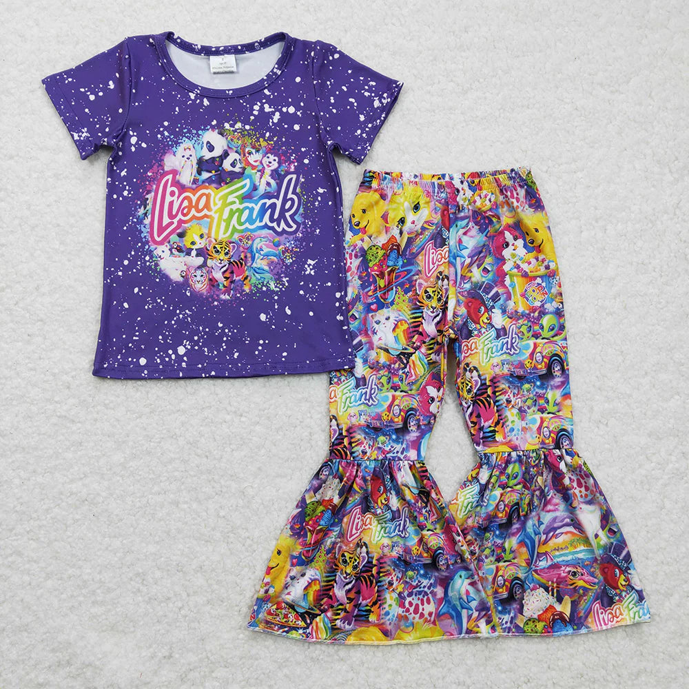 Lisa Frank Purple Bell Bottom Pants Set