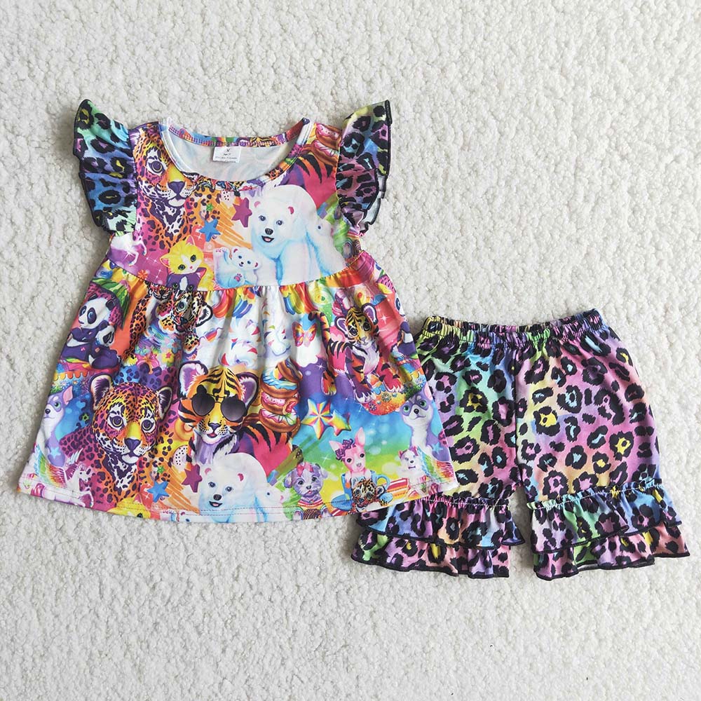 Lisa Frank Cheetah Short Set