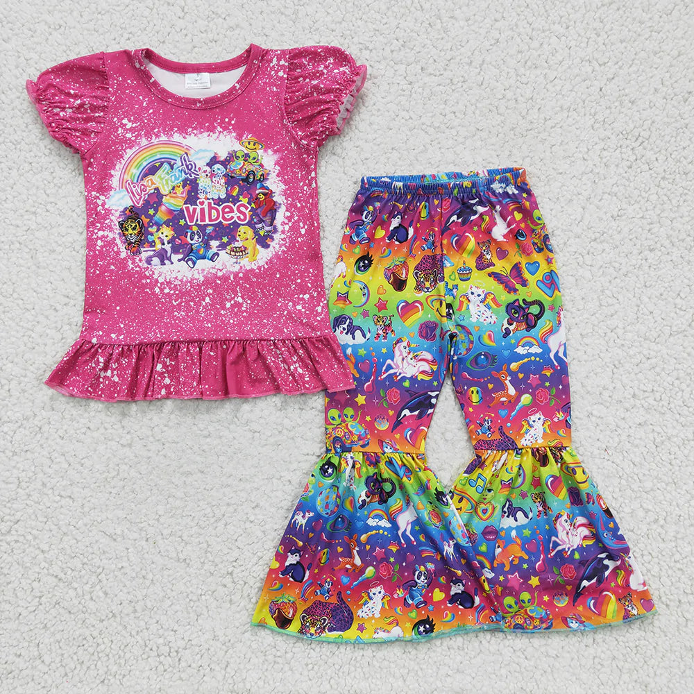 Lisa Frank Vibes Bell Bottom Pants Set