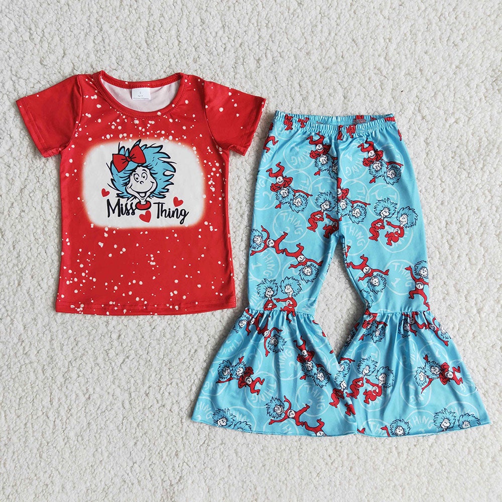 Miss Thing Cat in The Hat Bell Bottom Pants Set