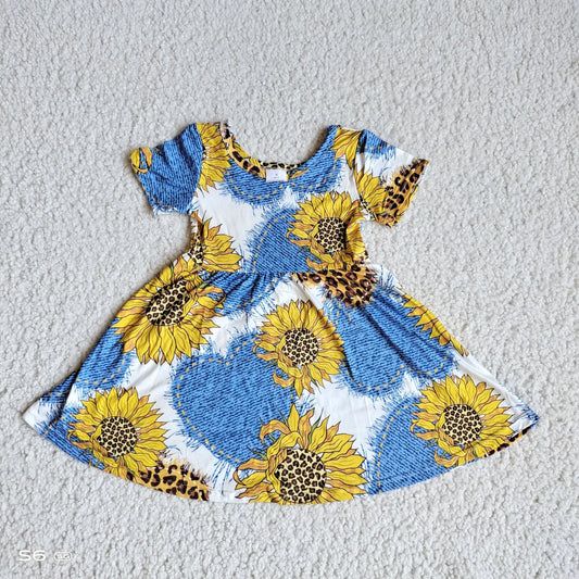 Cheetah Sunflower Twirl Dress