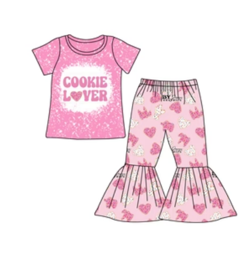 Cookie Lover Bell Bottom Pants Set