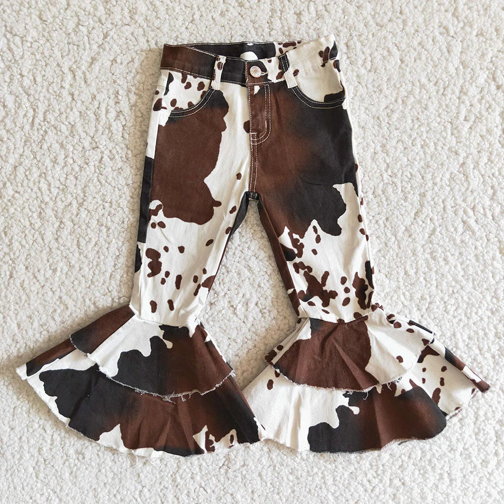 Moo've on Over, Cow Print Bell Bottom Pants