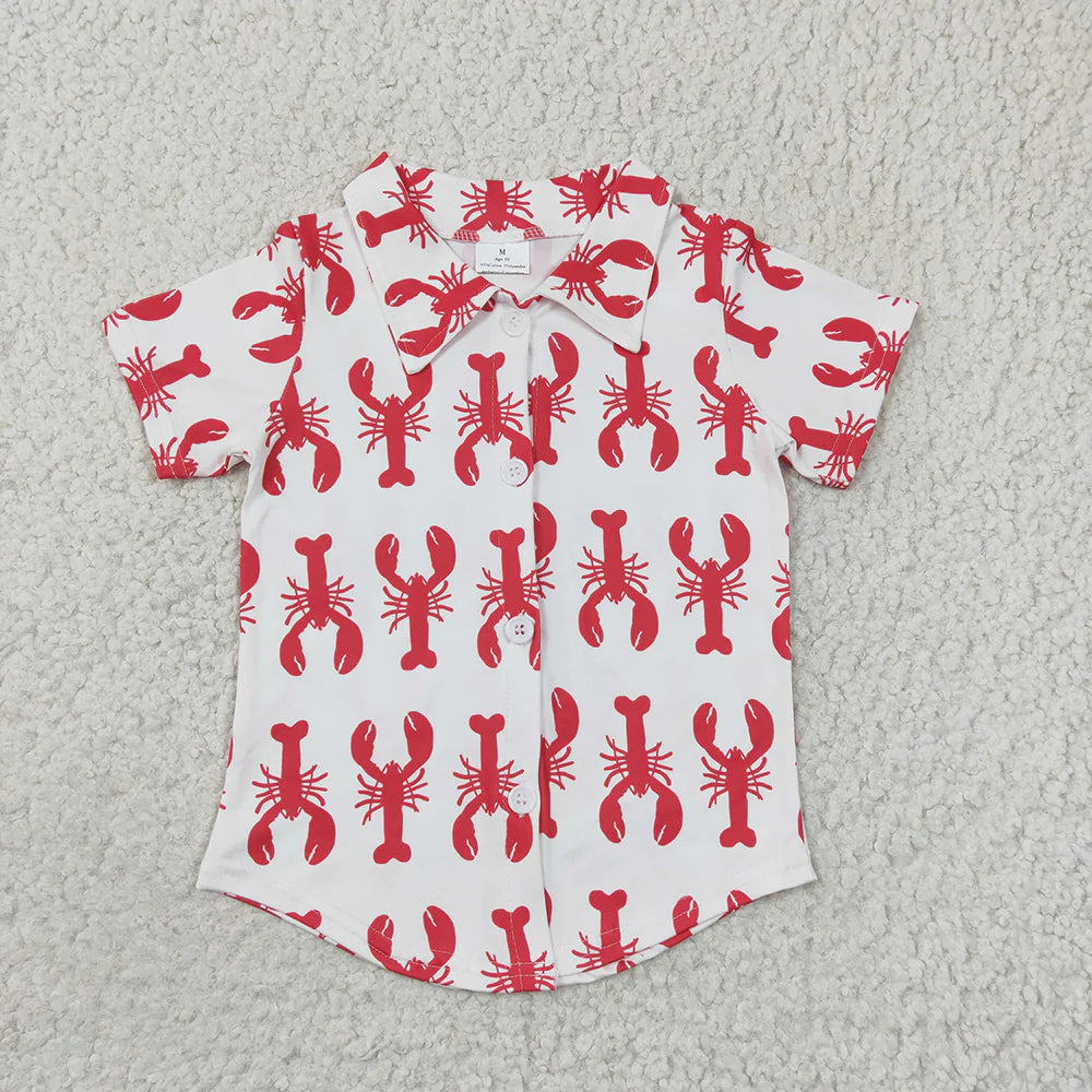 Feelin' Pinchy! Boys Short Sleeve Lobster Shirt