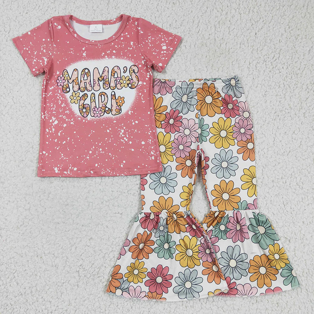 Flower Power Mama's Girl Bell Bottom Pants Set