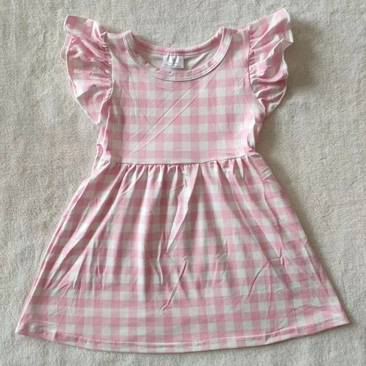 Pink Gingham Pearl Dress