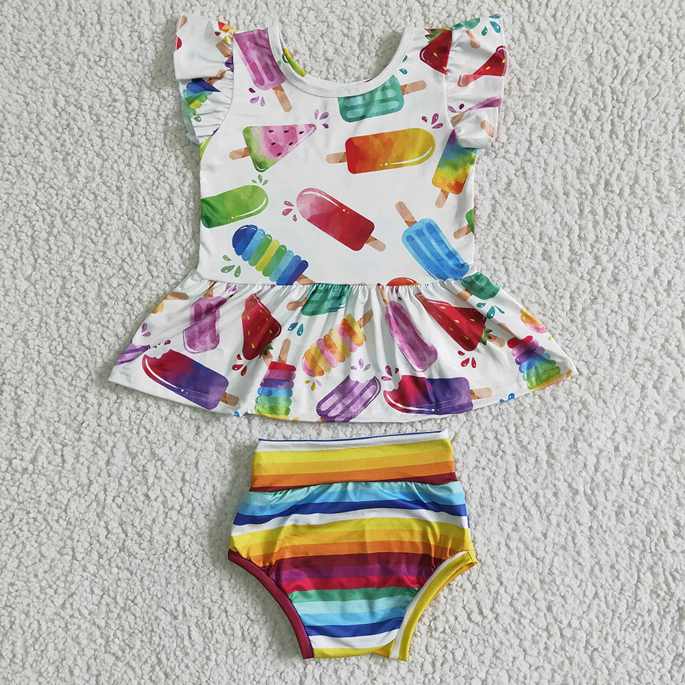 Rainbow Strip & Popsicle Bummie Set