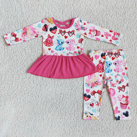 Stitch & Minnie Valentines Legging Set