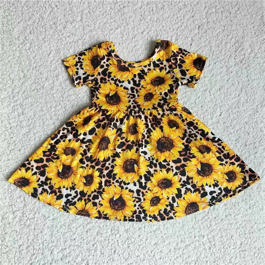 Sunflower Cheetah Print Twirl Dress