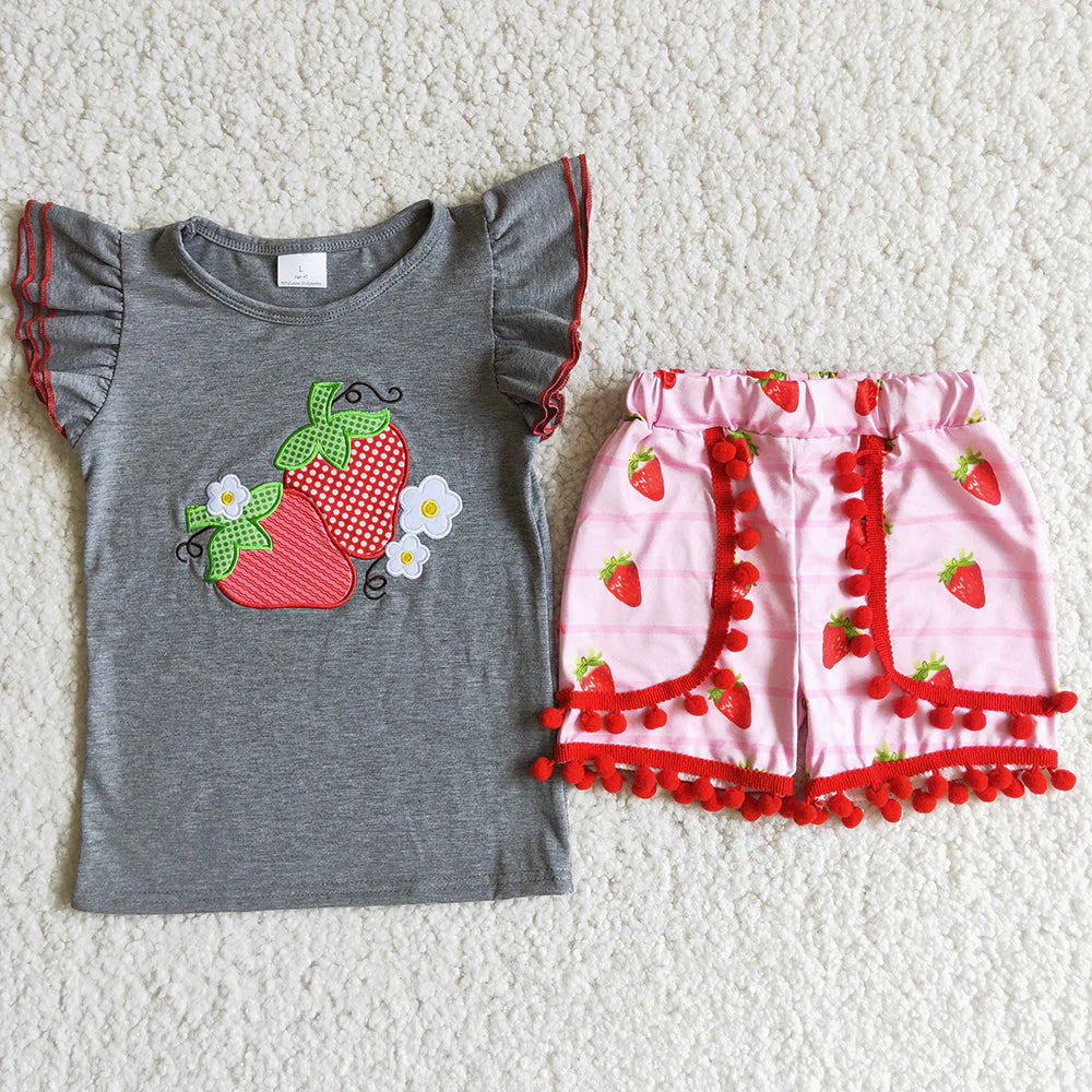 Sweet Strawberry Patch Short Set